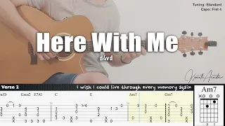 Here With Me - d4vd | Fingerstyle Guitar | TAB + Chords + Lyrics