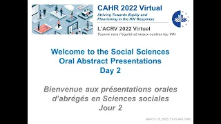 CAHR 2022 Social Sciences Oral Abstract Session Day 2