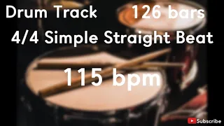 115 bpm  4/4 Simple Straight Beat Drum Track