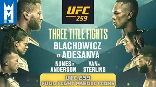 UFC 259 Blachowicz vs Adesanya FULL Fight Card Predictions