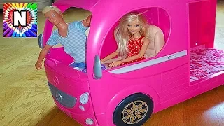 Авто домик для куклы Барби с мебелью  Распаковка игрушек для девочек Barbie Pop Up Camper 2017
