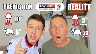 REACTING TO OUR CHAMPIONSHIP PREDICTIONS 21/22