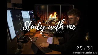 Study With Me Live 💭 6 Hours Pomodoro 50-10 - LOFI - Crackling Fire - Thunder Rain - U Decide