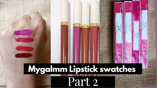 Myglamm Free LIT Liquid matte Lipstick | Lipstick swatches part-2 | Free Lipstick #myglammlipstick