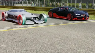 Mercedes-Benz Silver Arrow vs Bugatti Veyron 16.4 Super Sport at Monza Full Course