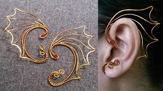how to design Dragon wings earcuff - DIY wire jewelry 244