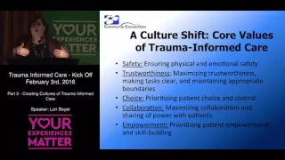 Creating Cultures of Trauma Informed Care