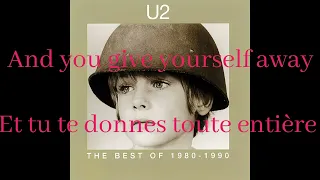 U2 - With or without you - Traduction Anglais Français - English French