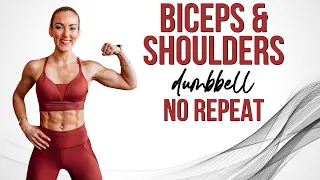 35 Minute Biceps and Shoulders Workout at Home with Dumbbells | No Repeat | Tone Your Arms