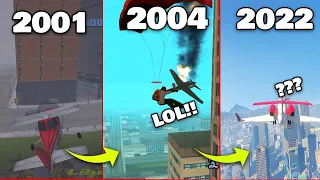 what happened if plane collision with building in GTA Games ( Evolution ( 2001 - 2022 )) |