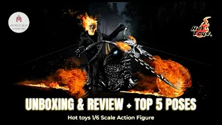 Hot Toys Ghost Rider 🔥Nicolas Cage 1/6 Scale Action Fgure Unboxing & Review + top 5 poses