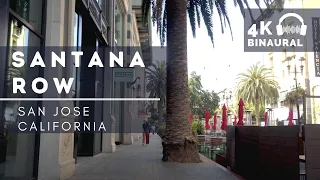Santana Row Walk | San Jose, California | Shopping and restaurants | ASMR🎧 | 4K