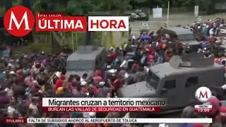 ÚLTIMA HORA: Migrantes hondureños cruzan la frontera a México por la fuerza