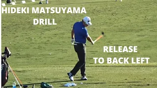 Hideki Matsuyama Imitate Tiger Woods Downswing Drill - Release to Back Left