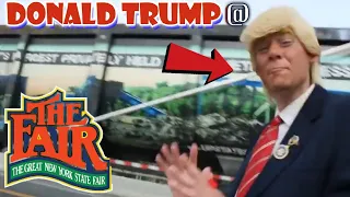 5 HOURS walking around as PRESIDENT TRUMP at The NY STATE FAIR!!