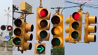 Railroad Crossing Flashing Left & Right Turn Arrow Traffic Lights