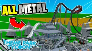 ONLY using *METAL* in Theme Park Tycoon 2! 😵‍💫