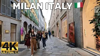 MILAN ITALY - MOST LUXURIOUS AREA OF MILAN -VIA DELLA SPIGA, CORSO VENEZIA WALKING TOUR 4K UHD