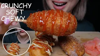 KOREAN Mozzarella Cheesy Corn Dog *SOFT, CRUNCHY and CHEWY No Talking Eating Sounds | N.E