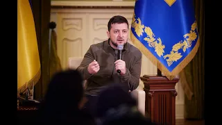 Зустріч Президента України Володимира Зеленського з представниками іноземних ЗМІ.