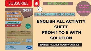 ENGLISH  ACTIVITY SHEET 1 TO 5 WITH PDF SOLUTION 2023 //12TH CLASS COMMERCE,ARTS, SCIENCE//HSC BOARD