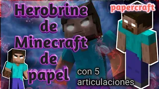 cómo hacer al Herobrine de Minecraft de papel movible |#papercraft #manuelcraft02