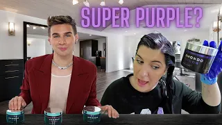 TRYING BRAD MONDOS NEW XMONDO COLOR ON DARK HAIR | SUPER PURPLE REVIEW