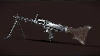 MG34 MachineGun Weapon Videogame Asset в 3D от A.Sauco