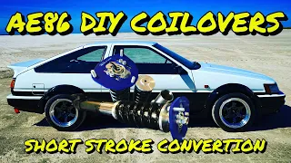 Ae86 DIY Coilovers. How to build shortstroke convertion coilovers. toyota corolla Levin.  timelaps