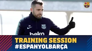 First training session to prepare the derby against Espanyol