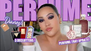 PERFUME DIARIES! 📒 3 DECLUTTERS! + TRAY UPDATE! PERFUMES I HAVE BEEN WEARING THIS MONTH ✨ AMY GLAM