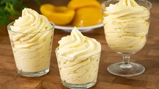 Creamy peach desserts in 5 minutes! Everyone is looking for these recipes! Cream without eggs! No ba