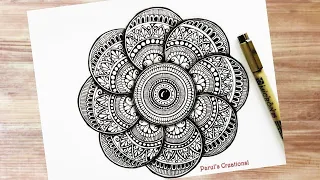 3D Mandala Art || How to draw mandala art  for beginners ||  3D Eight petals mandala art || Tutorial