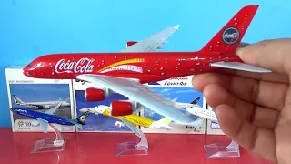 Unboxing best planes cars:  Airbus 330 Boeing B737 777 787 Coca cola Indonesia Malaysia USA models