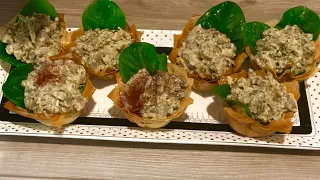 Filo dough  baskets with mushroom filling 🍄Жульен в корзиночках из теста  фило🍄