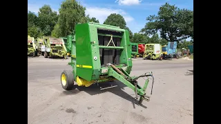 Пресс-подборщик рулонный John Deere 545 шпагат/Round baler John Deere 545 twine #atxtop #johndeere