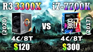 Ryzen 3 3300X vs Core i7 7700K | PC Gameplay Benchmark Test