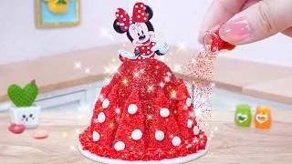 I gave this CAKE a dreamy MAKEOVER 💖 Satisfying Miniature Pull Me Up MINNIE MOUSE Cake Decorating
