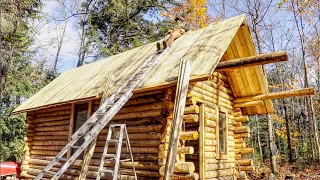 How to Build an Off Grid Log Cabin, Ep3 | Simple Roof Structure