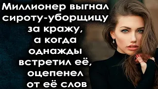 Миллионер выгнал уборщицу  за кражу, а когда однажды встретил её,  от её слов оцепенел