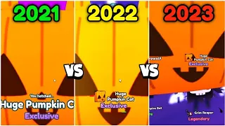 🎃 HATCHING A HUGE PUMPKIN CAT - 2021 VS 2022 VS 2023 | Pet Simulator X Roblox