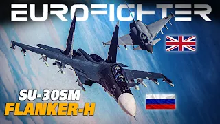 Eurofighter Typhoon Vs Su-30SM Flanker-H DOGFIGHT | Digital Combat Simulator | DCS |