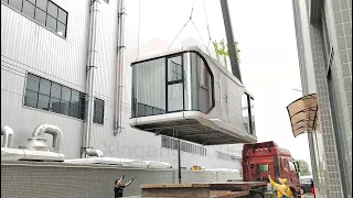 Capsule House ready for shipment! .#prefabhouse #tinyhouse #house #factory #capsule #capsulehotel