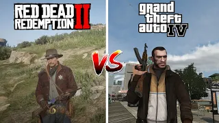 Red Dead Redemption 2 vs Grand Theft Auto 4 | Detail Comparison