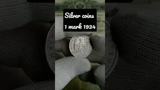 1 марка 1934 года. Германия. Третий Рейх. #coin #silver #нумизматика