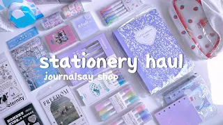 stationery haul 💜 glitter highlighters, brush pens & more 🎀 back to school sale! ft. Journalsay