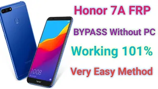 Honor 7A Without Computer Latest Security FRP Bypass 2022 Easy Method