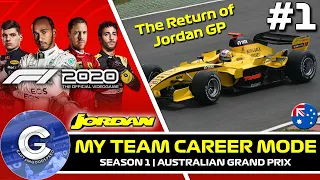 F1 2020 My Team Career Mode (Jordan) #1 | THE RETURN OF JORDAN GP!