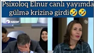 "Psixoloq Elnur canlı yayımda gülmə krizi görüntüsü gündəmi zəbt etdi"...)))