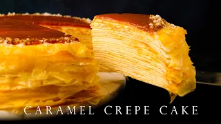 How to make Caramel Crepe Cake┃No Oven┃Detailed Steps